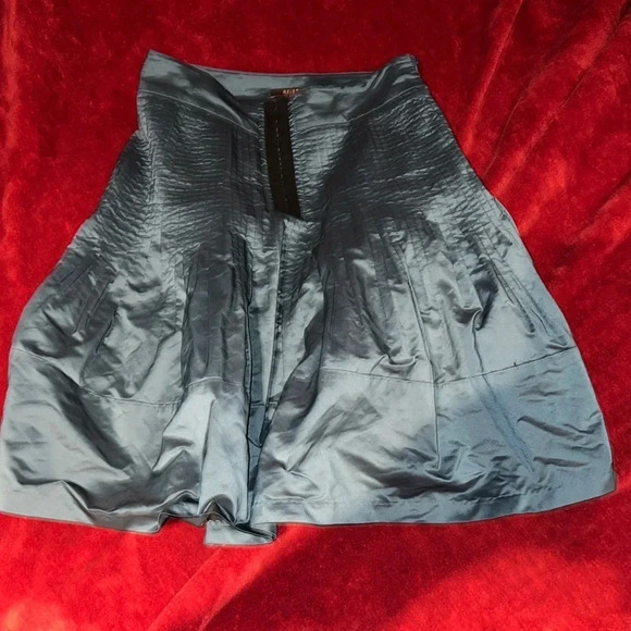 Reiss teal high waisted pleated corset detail circle skirt Sz 2 - Picture 7 of 17